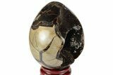 Septarian Dragon Egg Geode - Black Crystals #191472-1